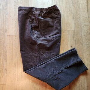 Isaac Mizrahi Live! Stretch Pincord Corduroy Pull On Pants Brown 18W Comfort